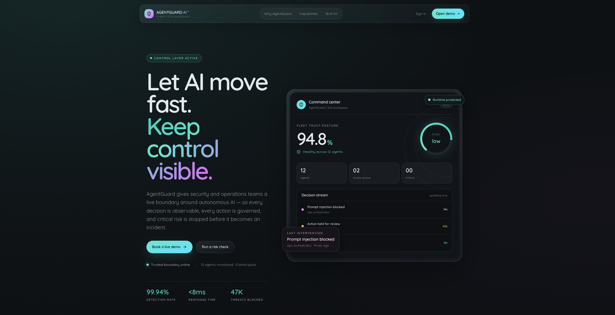 AgentGuard interface