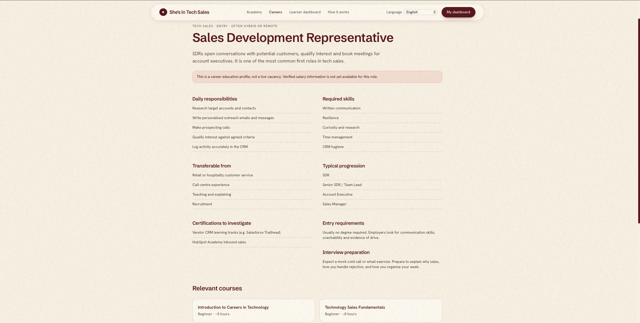 She's in Tech Sales project evidence 5