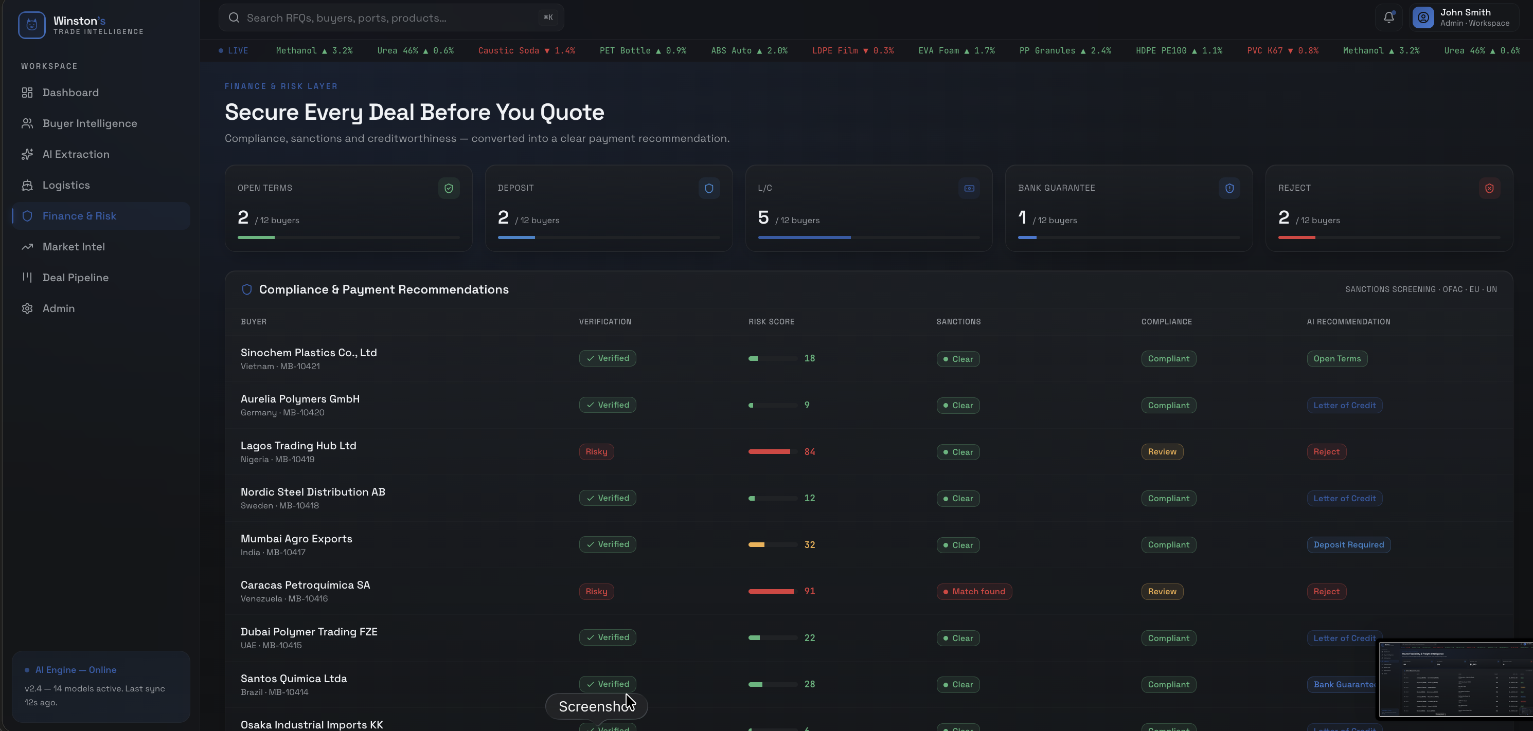 Winston’s Trade Intelligence project evidence 3